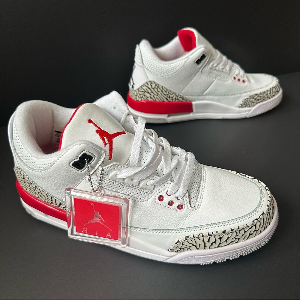 NWT Nike Air Jordan 3 Retro Sneakers Men’s 10.5 White/Red/Black/Gray